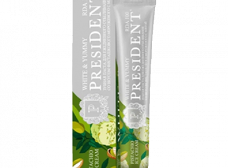 зубная паста PRESIDENT White & Yummy Фисташковое мороженое с мятой (100 RDA) 75г